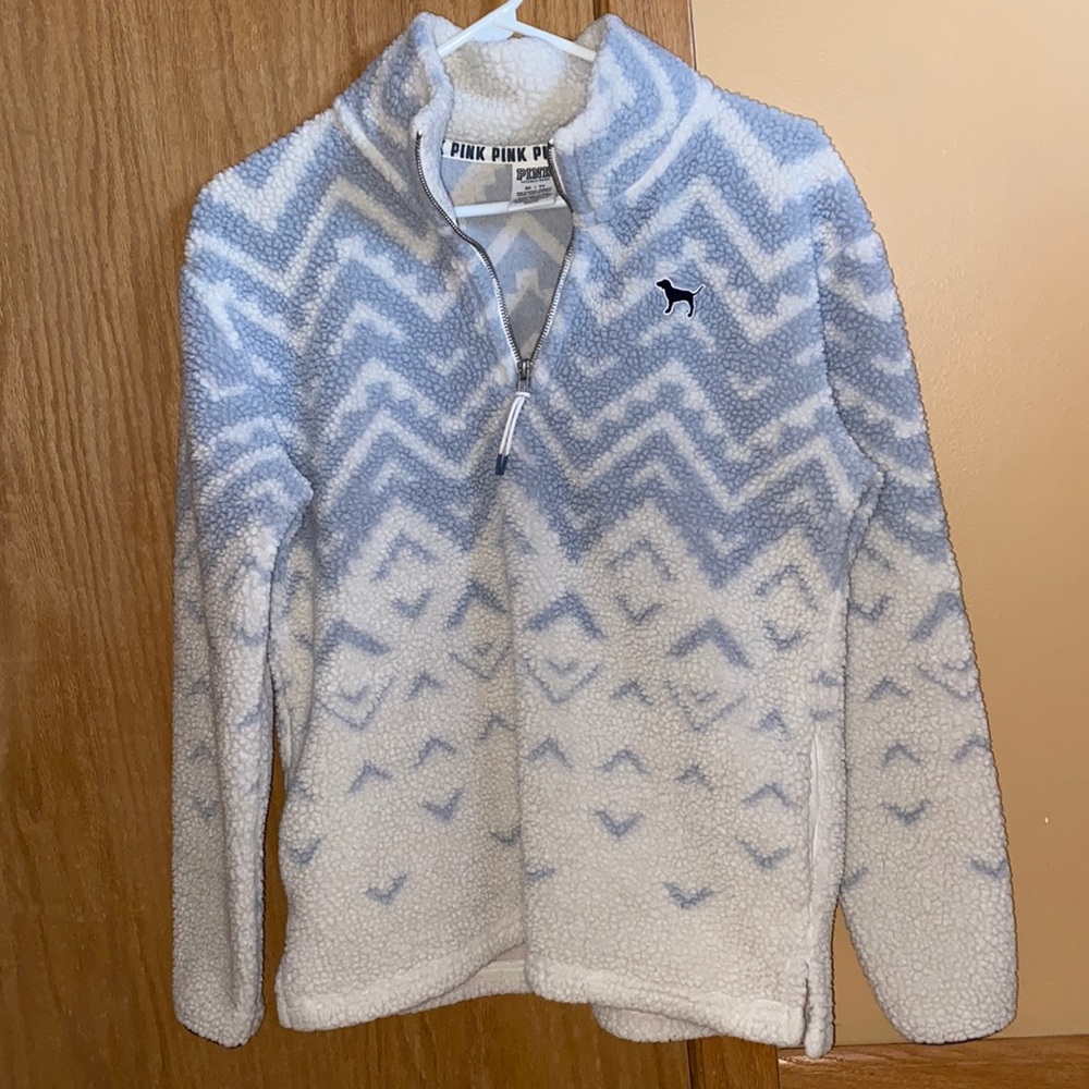 VS PINK Sherpa Quarter Zip Pullover